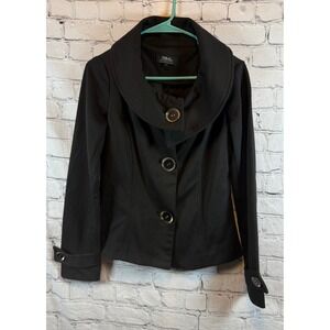 Tribal Black Extensible/Stretch Fitted Button Front Jacket‎ Coat size 4